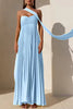 Bellke Green Pleated Strapless Maxi Dress