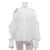 White Ruffle Halter Shirts Loose Hollow Out Single Breasted Blouses Female Autumn High Street Tops