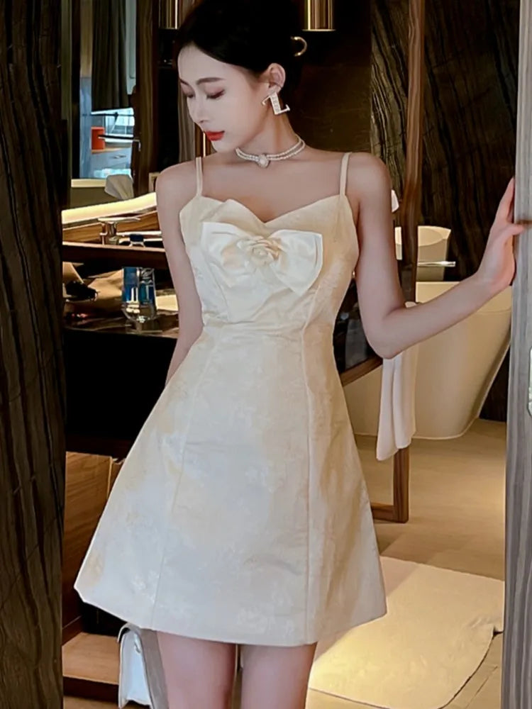 Y2k Sweet Mini Dress for Spaghetti Strap Princess Birthday Party Short Dresses Summer Spring Slim A-line Vestidos New