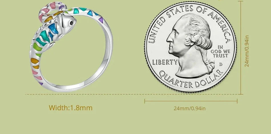 Sterling Silver Chameleon Ring