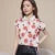 Spring Summer Style Chiffon Blouses Shirt Lady Short Sleeve Turn-down Collar Printed Loose Tops Df3548