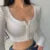 Slim V-neck Long Sleeve Bottomed Tops and Blouses High Street Color Open Navel Cardigan