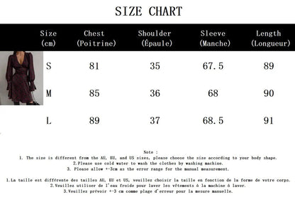 Printed Mini Dresses Deep V Neck Long Sleeve Waist Cinched Aline Vestidos Office Lady Dresses