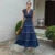 Tassel Spliced Print Ruffles Long Dress V Neck Sleeveless A-line Robe Lady Holiday Robe