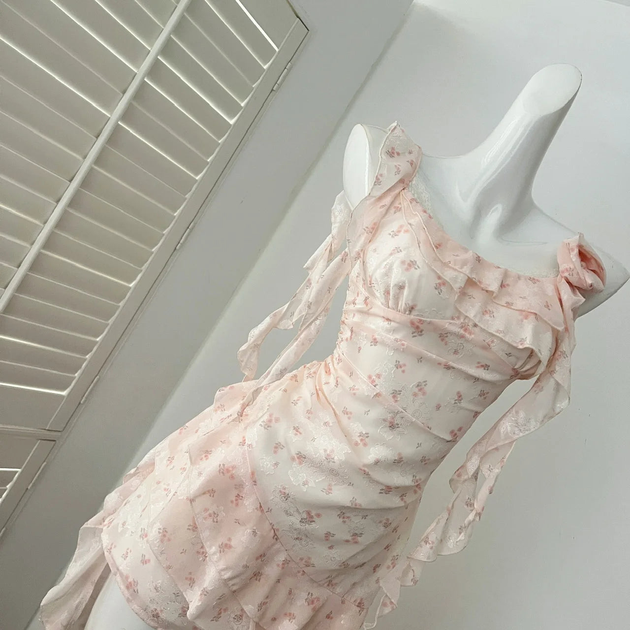 Summer Mini Dress Chiffon Fairy Frock Onepiece Coquette Shoujo Girl Evening Party 2000s Aesthetic Korean Sundress