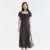 Dress Split Bubble Sleeve Medium Long Dress Summer New Square Neck Chiffon Dress Romantic