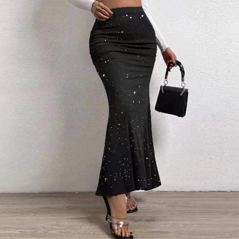 Commuter Lady Slim Fit Mermaid Skirts Spring High Waist Bodycon Long Skirt Autumn Fashionable Wrap Hips Skirt