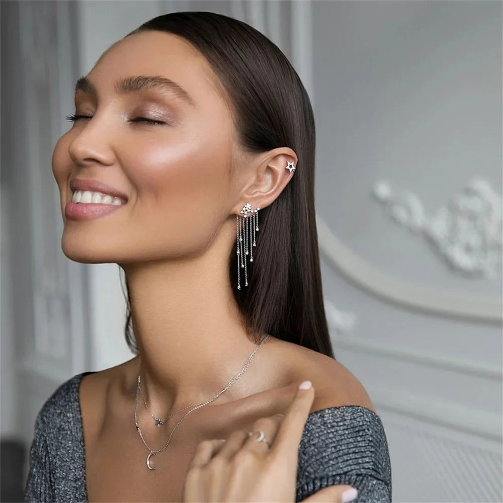 Sterling Silver Constellation & Shooting Stars Earrings