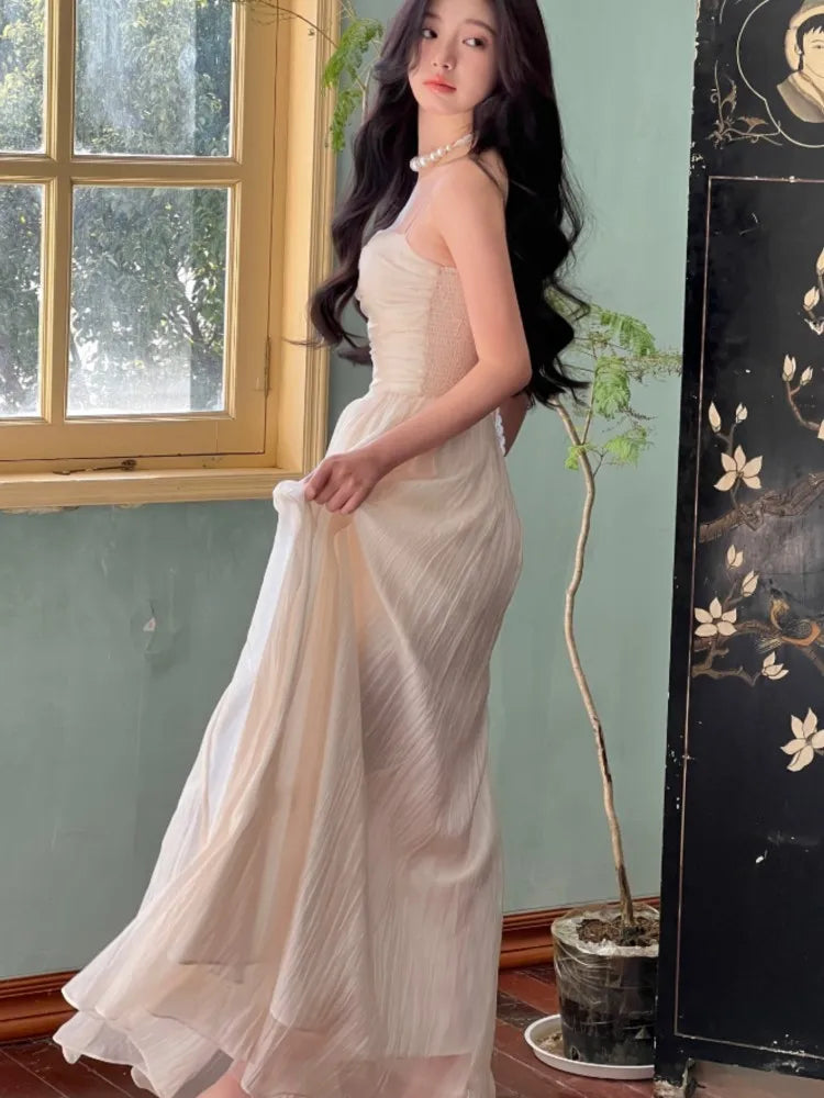 Straps Sleeveless Wedding Maxi Dresses Summer New Evening Party Bodycon Beach Dress