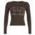American Retro Letter Print Button V-neck Shirt ��s Autumn New Blouse Slim Basic Knitted Top Tees Fashio