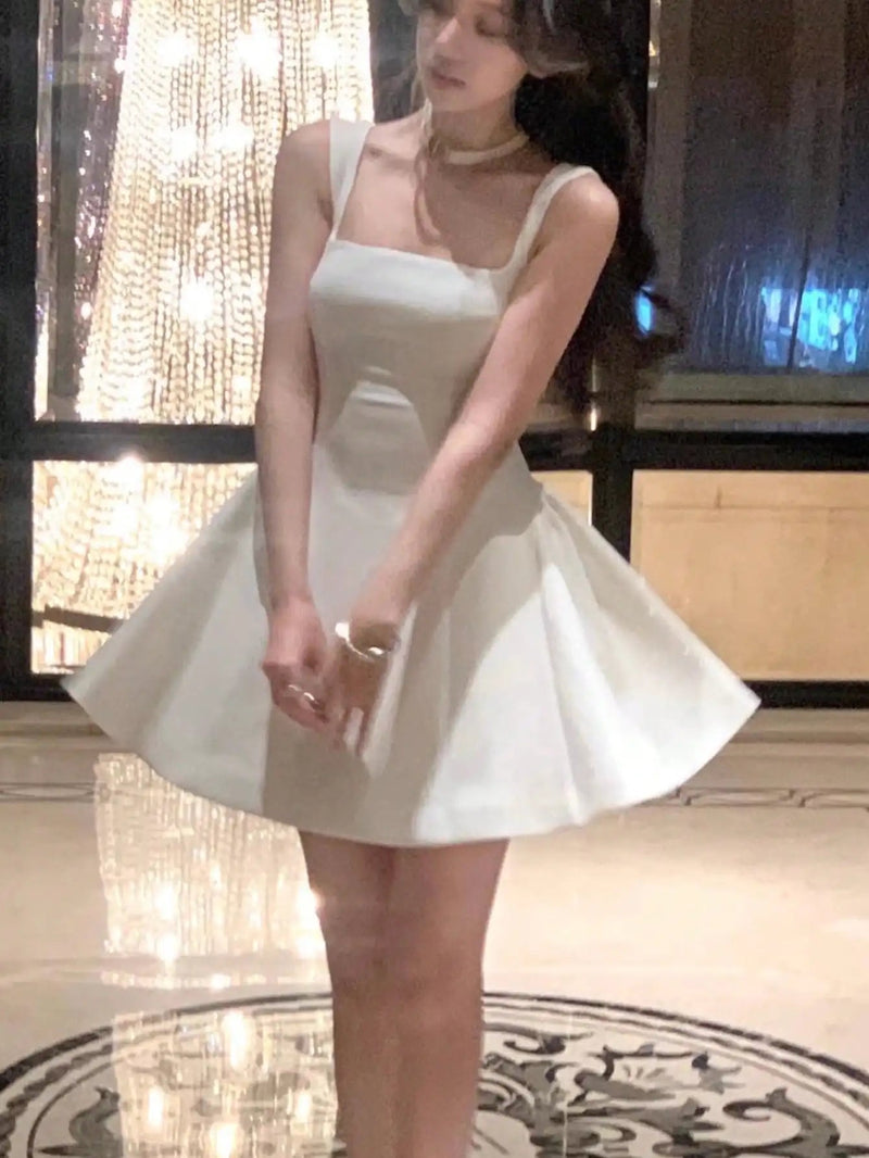 Aline Mini Dresses New Korean Summer Plain Corset Princess Tutu Dress Wedding Party Evening Robe