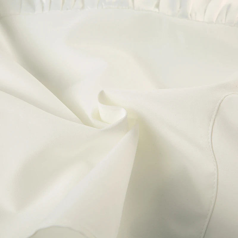 French Retro Satin Aline Shirt Slimming Short Sleeve Vneck Blouses Office Top Allmatch