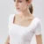 Spring Summer Style Cotton Blouses Shirts Lady Short Sleeve Square Collar Loose Blouses ’s Tops Df3492