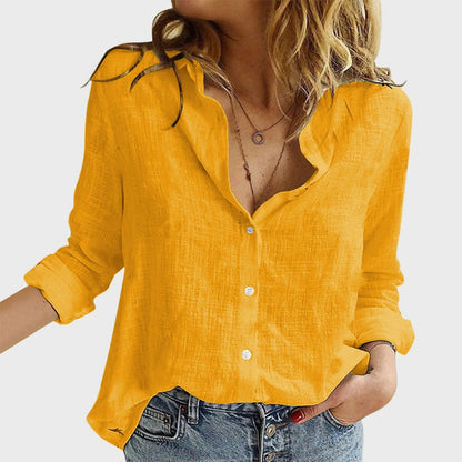 Dressy Loose Button Lapel Blouse