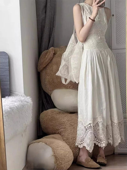 Sleeveless 2000s Y2k Midi Dress One Piece Dress Korean Outfits Even Party Beach Style