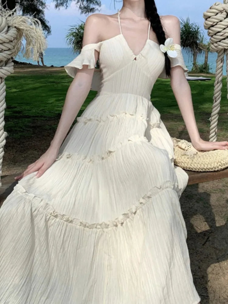 Summer Midi Dress Aline Beach Holiday Party Clothes Female Long Robe Vestidos Clothes New