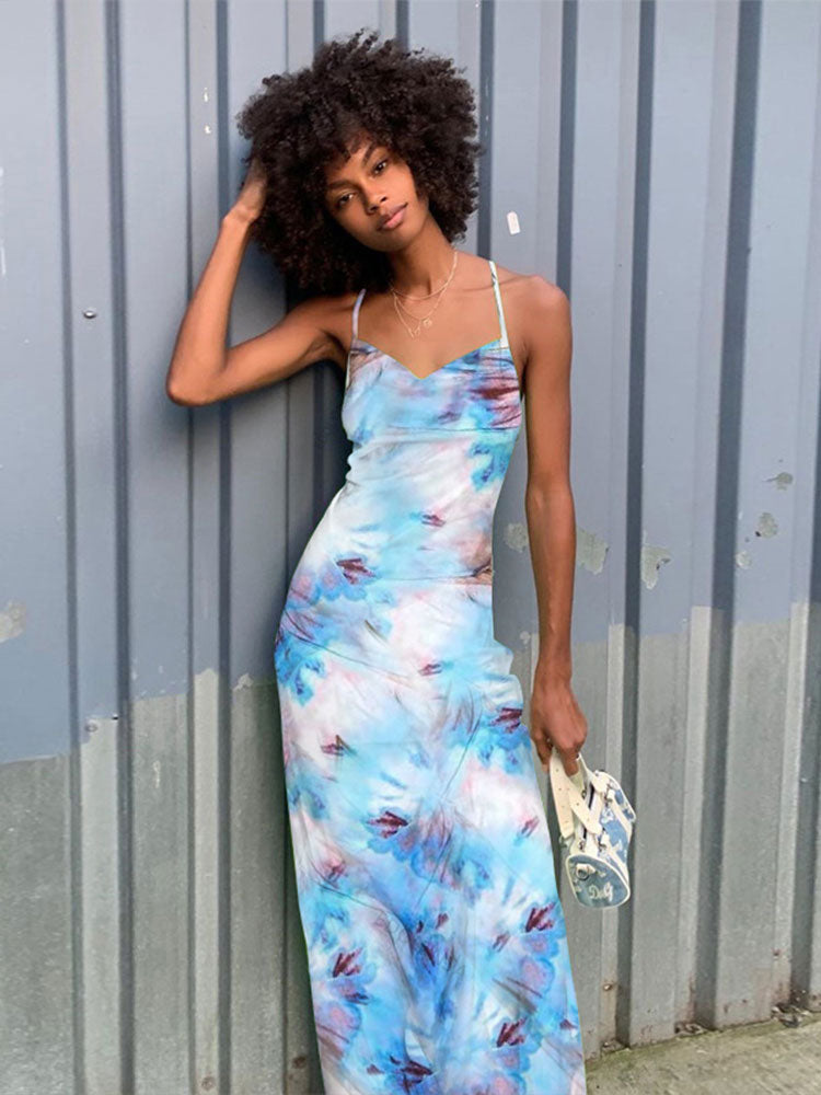 Green Printed Maxi Dress