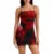 Mini Dress Summer Print Square Collar Spaghetti Strap Sleeveless Short Dress Evening Party Dresses