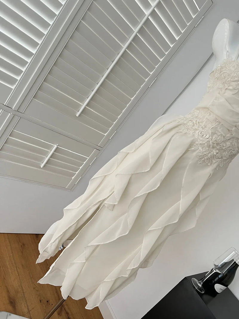 Korean Sweet Fairycore Long Dresses for Spaghetti Strap Ruffles Princess Party Dress Summer Slim Waist Vestidos
