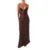 Long Dress Color V Neck Tie Up Spaghetti Strap Sleeveless Backless Dresses Evening Party Dresses