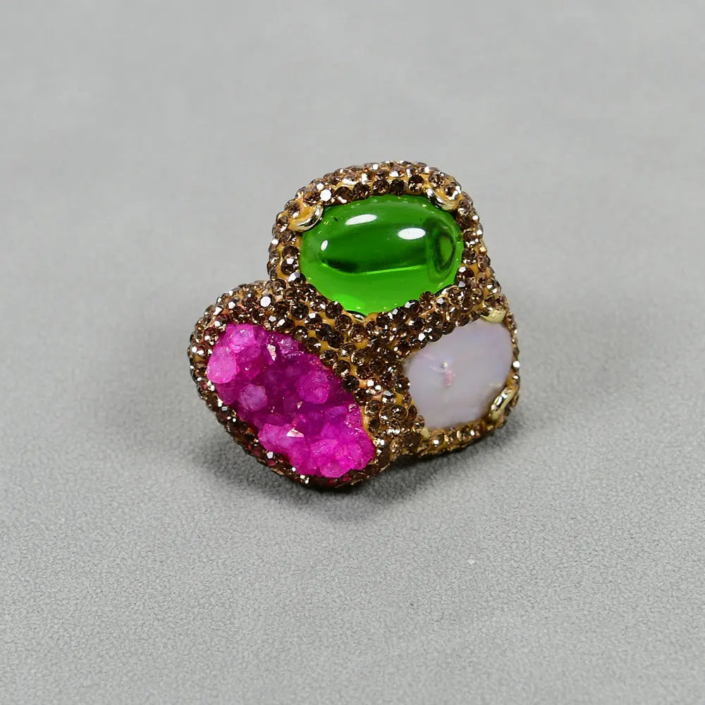 Pearl & Agate Druzy Ring