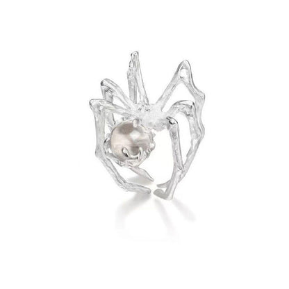 Crystal Ball Spider Ring