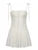 Sweet French Style White Spaghetti Straps a Line Pleated Dresses for Front Hook Closure Fit and Flare Mini Dress
