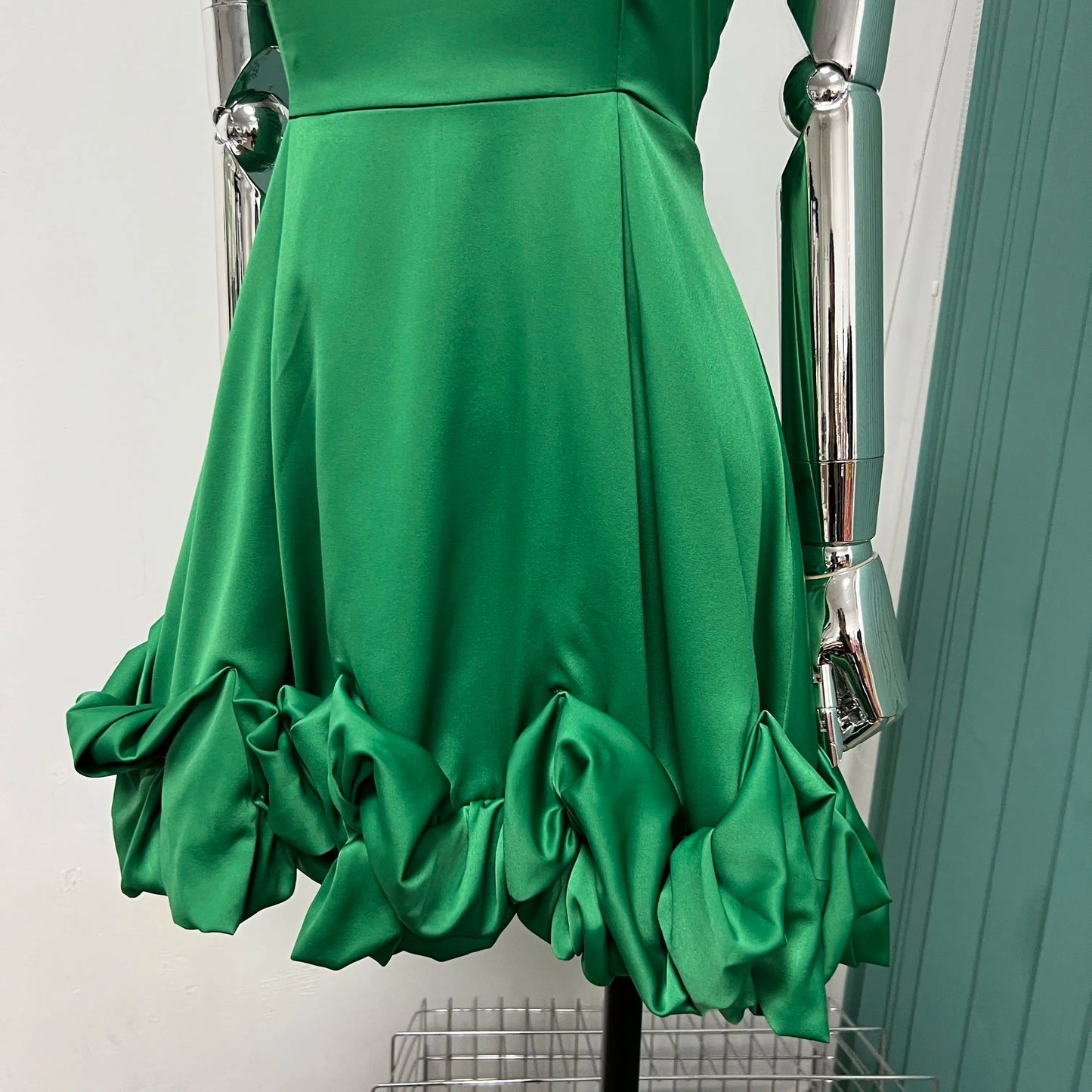 Temperament Western Satin Sling Holiday Style Mini Dress