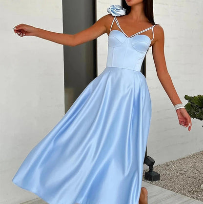 French Flower Design Sling Long Dress Spring Deep Vneck Hollow Party Dress Summer Off Shoulder Lady Maxi Dress