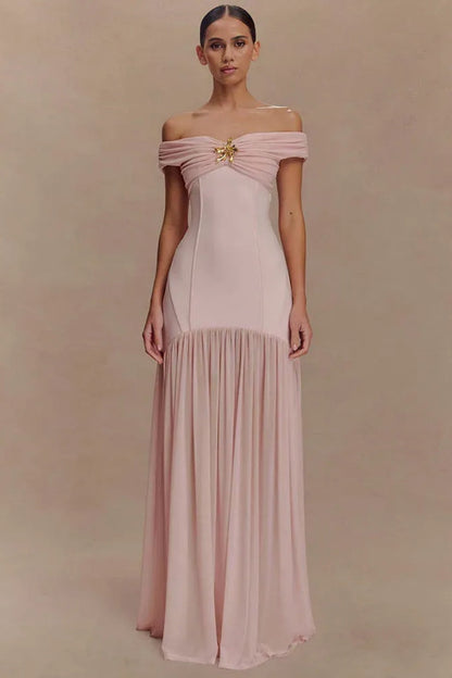 Off-shoulder Backless Maxi Dress