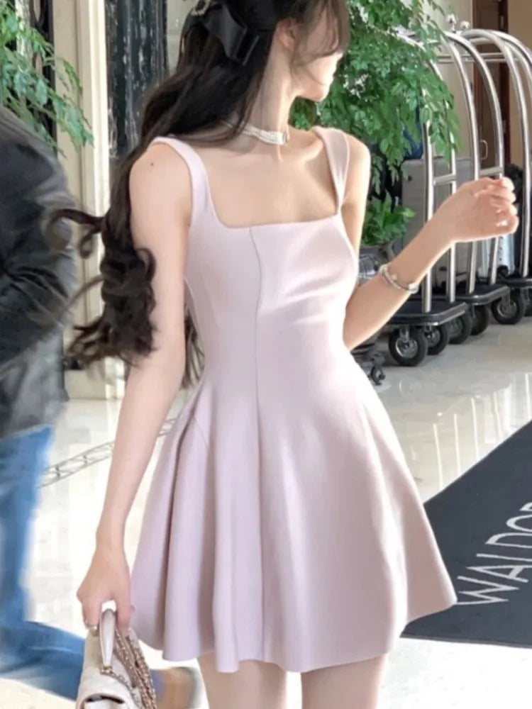 Aline Mini Dresses New Korean Summer Plain Corset Princess Tutu Dress Wedding Party Evening Robe
