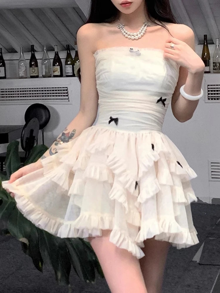 Princess Evening Party Prom Sleeveless Slim Mini Dress Aline Korean Spring Summer New Vestidos Mujer