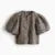 Leopard Puff Sleeve Shirts Blouses Summer O-neck Loose Buttons All-match Cropped Tops Lady High