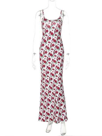 New Sleeveless Bodycon Dresses High Street Woman Clothes Spaghetti Strap Slim Vacation Party Long Dress