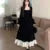 Autumn Shiny Velvet Midi Dresses for Long Sleeve Square Collar Oversize Ruffles Patchwork Christmas Party Dress Vestidos