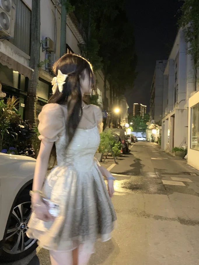 Fairy Short Sleeve Dress Korean Mini Dress Kawaii Clothing Lolita Dress Party Female Summer Design