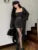 Autumn Winter New Knitted 3-piece Skirt Set Long Cardigan Strapless Crop Top Mini Skirt Y2k Korean Knitwear New