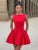 Backless High Waist A-line Mini Dress for Robe O Neck Bodycon Club Party Dress