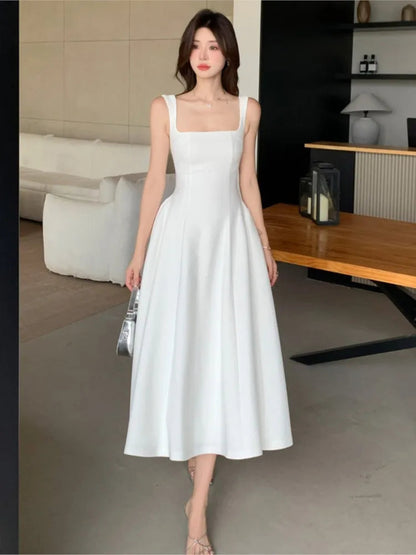 Y2k Summer Midi Dress Sleeveless Aline Birthday Evening Party Dress Princess Slip Vestidos