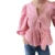 Y2k Shirts Aesthetic Clothes Color/stripe 3/4 Sleeve Tie Up Cardigan Tops 2000s Blouse