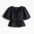Square Collar Crop Blouses Lace Up Puff Short Sleeve Shirts Spring Summer Lady All-match Hollow Out Tops New