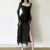 High Slit Bodycon Midi Dresses for Square Collar Long Sleeve Slim Evening Party Dress Club Prom Robe Y2k Vestidos New
