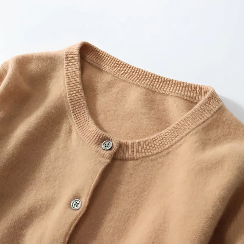 Cardigans Sweater O-neck Spring Autumn Knitted Cashmere Cardigans Single Breasted Sweaters Df4934
