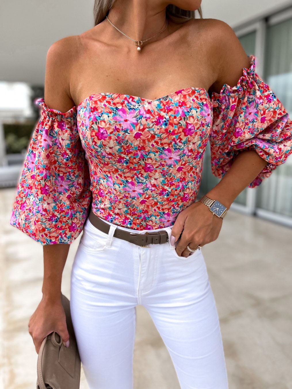 Top Summer Off Shoulder Blouses Holiday Slash Neck Tops