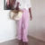 Preppy Plaid Wide Leg Pants Ruffles Hem Loose Fit Trousers Fairycore Elastic Waistband Lounge Pants Y2k Clothes