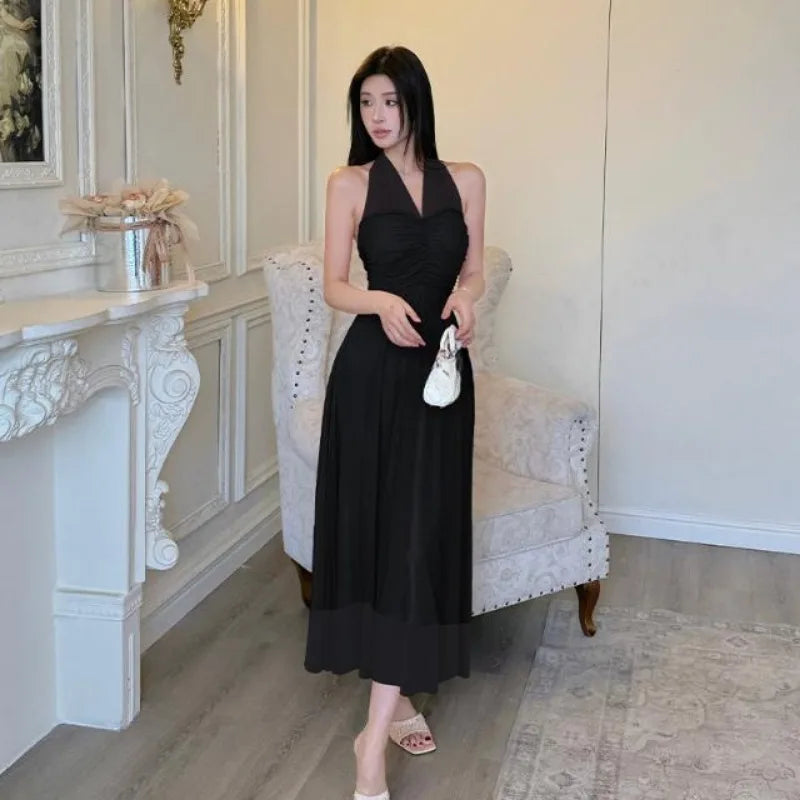 Dresses Spring Summer Halter Beach Style Backless Long Dresses Korean Vestidos Mujer