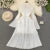Autumn Flare Sleeve V-neck Midi Dresses for Pleated A-line Party Dress Korean One Piece Vestidos New