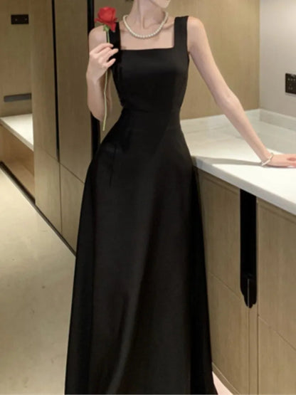 Backless Evening Party Dress Sleeveless Aline Long Dresses for Spring Summer Prom Robe Vestidos Mujer New