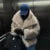 Winter New Gradient Fluffy Fur Coat High Street Big Fur Collar Faux Fox Fur Jacket Female Overcoats