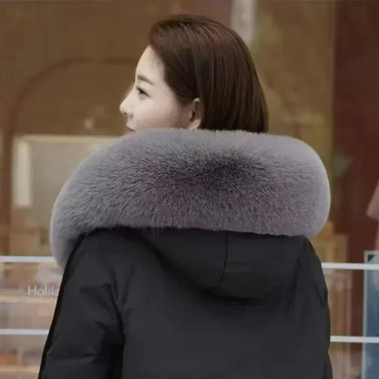 Soft Scarf Winter Faux Fox Fur Collar Furry Warm Thicken Parka Coat Hood Decor Fake Fur Shawl Scarves